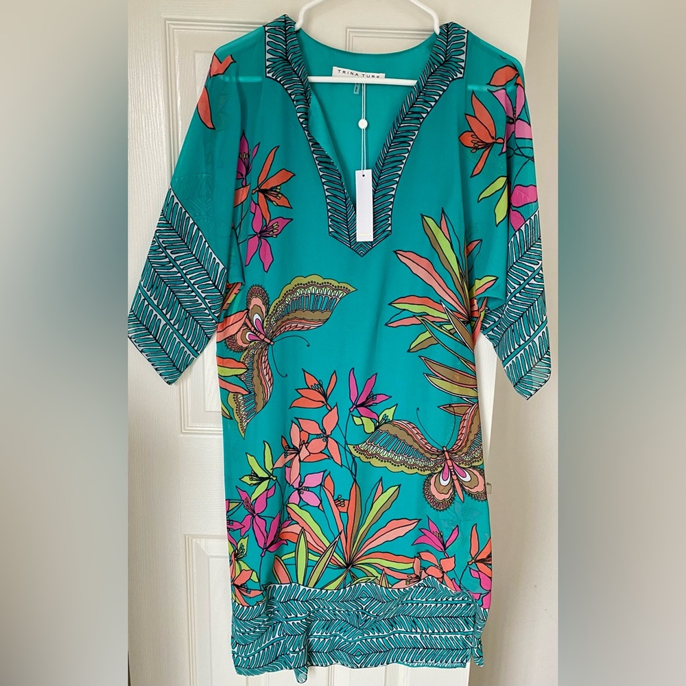 Vintage Trina Turk Caftan with a Very Colorful Design!